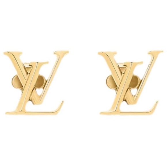 Louis Vuitton Accessories - Louis Vuitton Gold Logo Stud Earrings